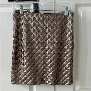 RW&CO.  Elegant Quilted Skirt in Shimmering Brown